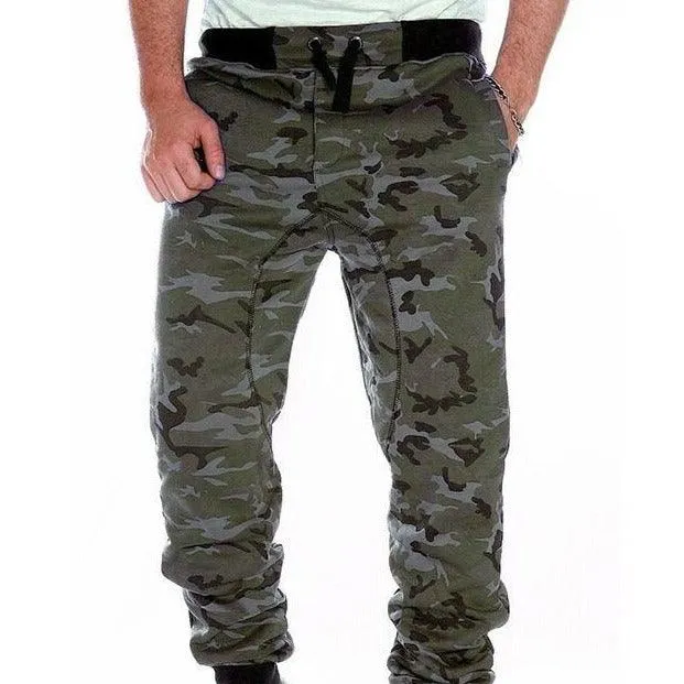 Sweatpants Men Camouflage Elasticity Military Cargo Pants With Drawstring