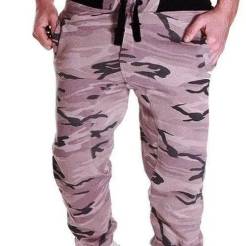 Sweatpants Men Camouflage Elasticity Military Cargo Pants With Drawstring