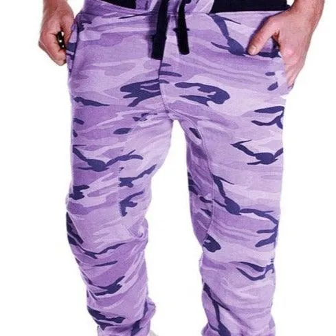 Sweatpants Men Camouflage Elasticity Military Cargo Pants With Drawstring