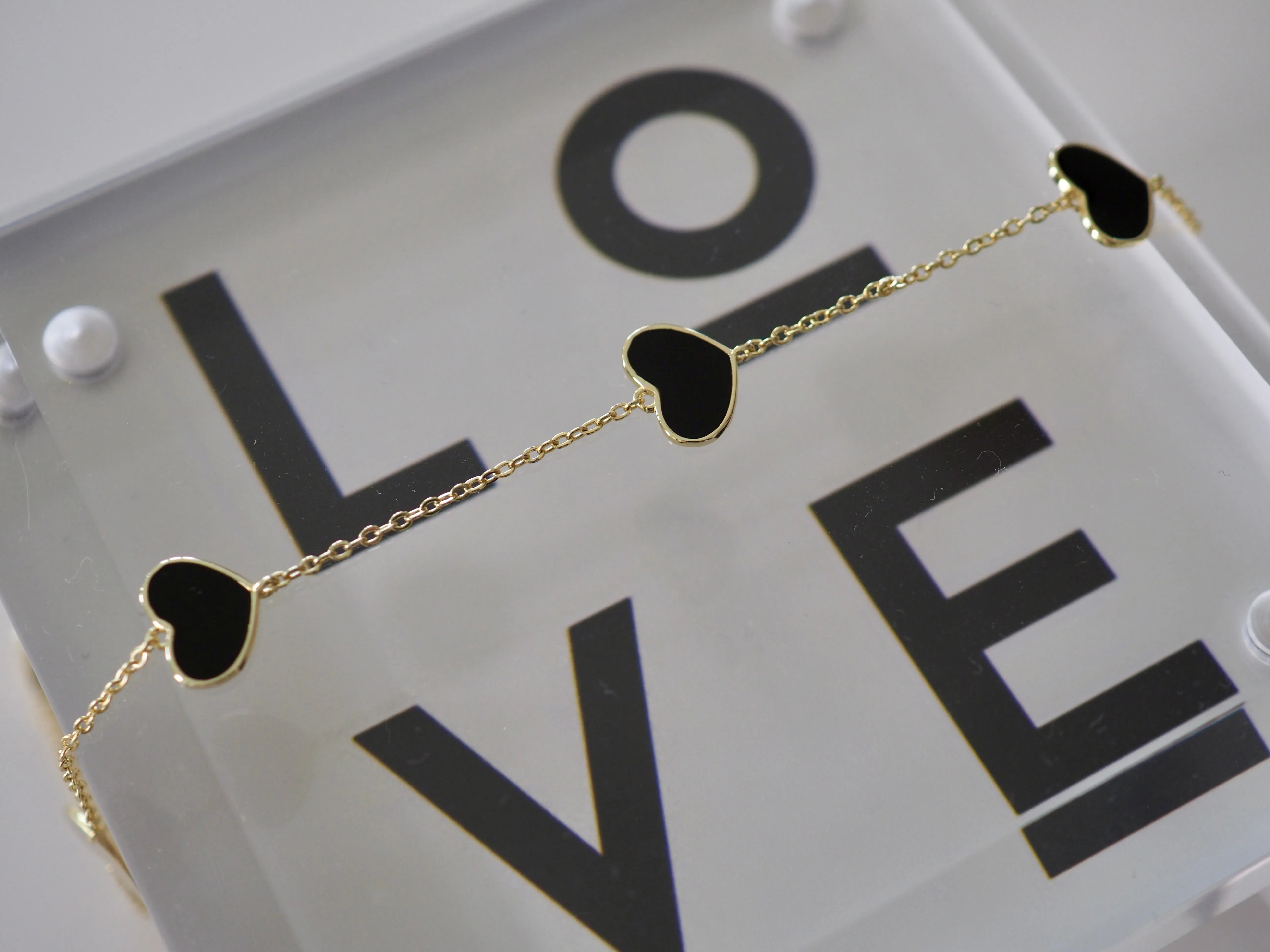 TALLY ENAMEL STATIONED HEART NECKLACE