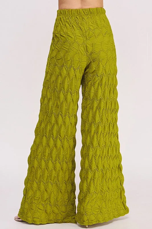 Textured Wide Leg Pants