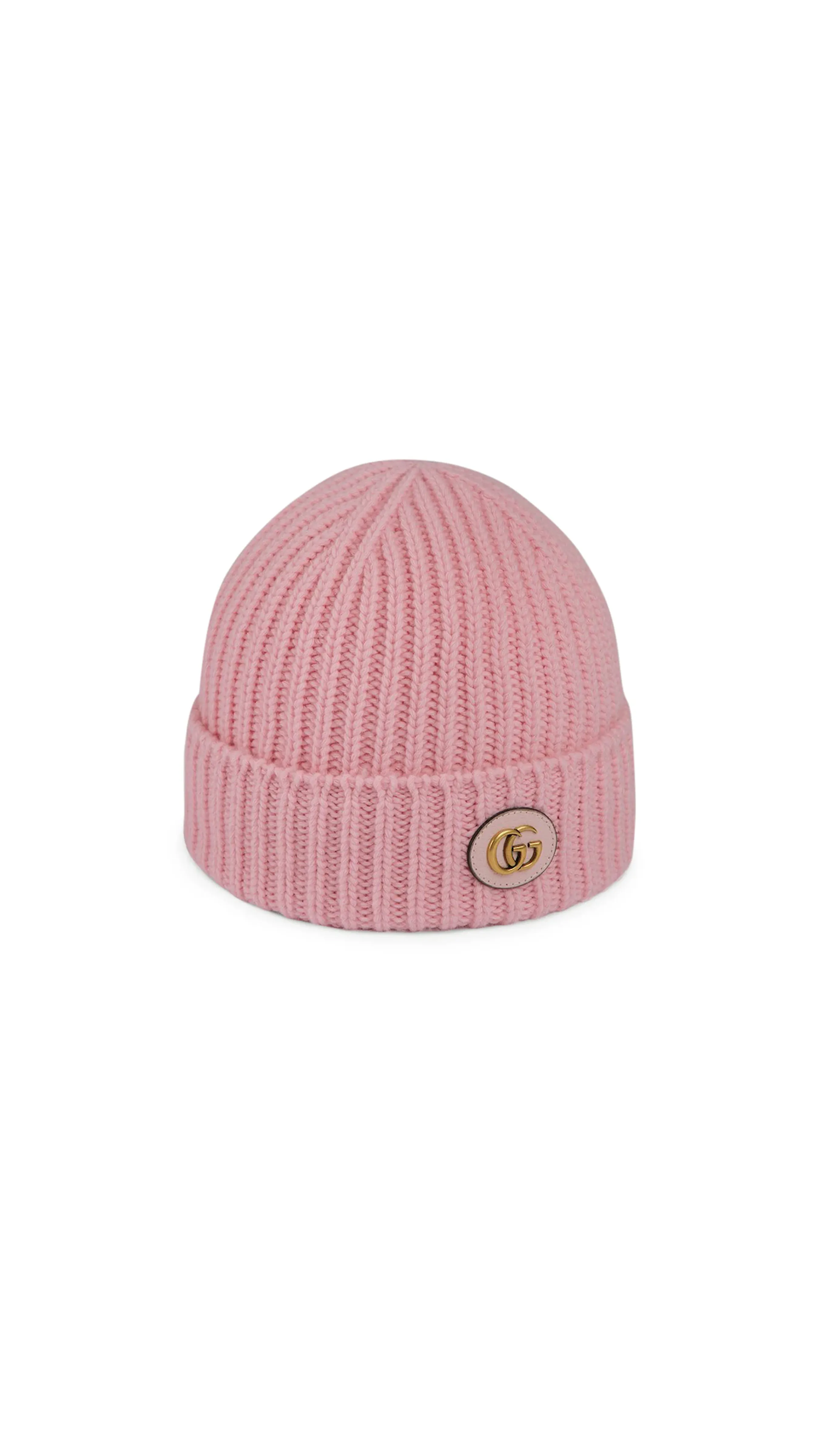 Wool Cashmere Hat With Double G - Pink